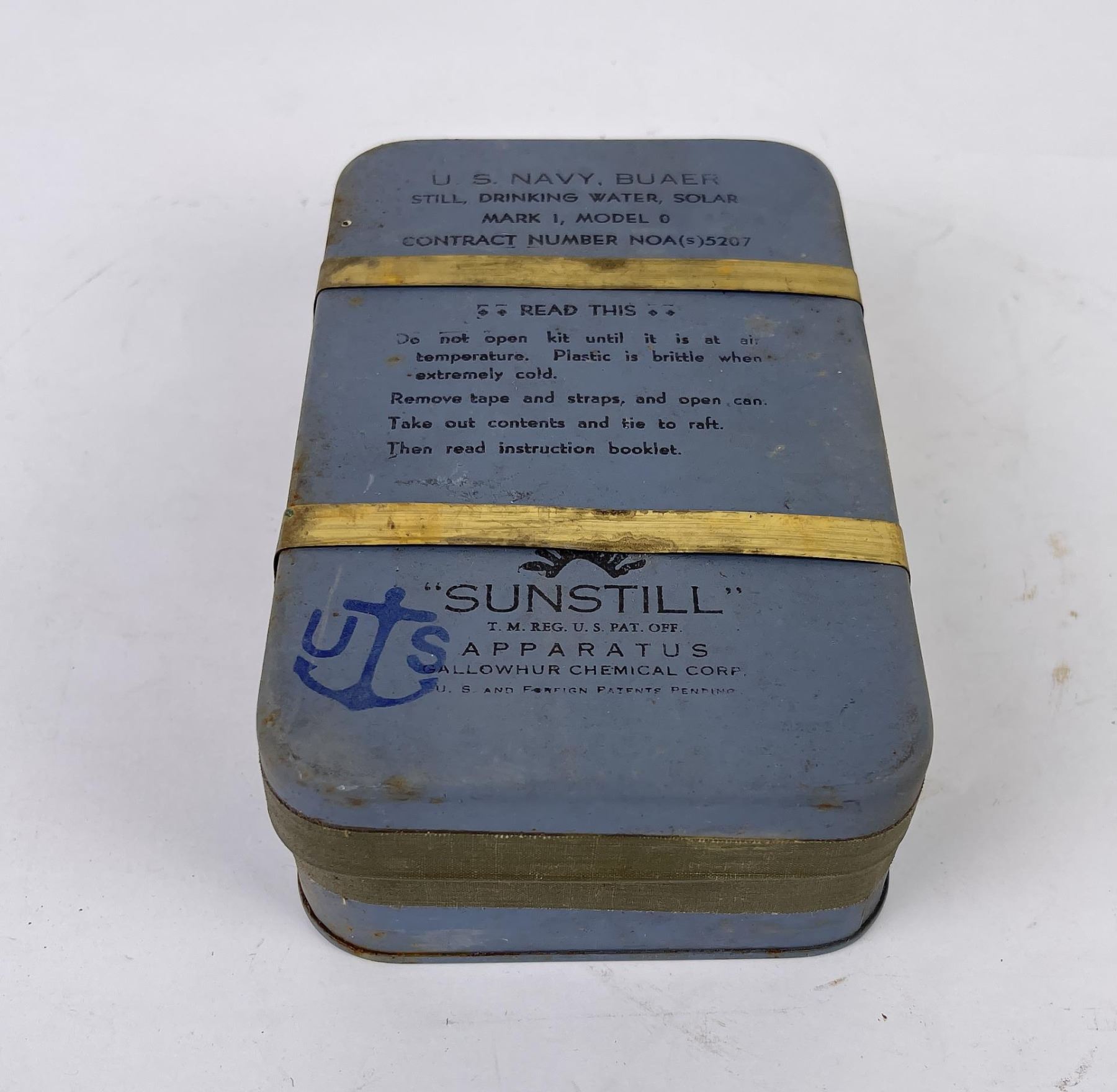 WW2 US Navy Pilot Solar Still Life Raft Kit