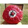 Image 1 : ARTS&CRAFTS RED SATIN DECORATIVE  PILLOW  #2247304