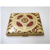 Image 1 : POWDER COMPACT - LEATHER LIKE GILT CASE #2247322
