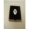 Image 1 : POWDER COMPACT - BLACK & ENAMEL INSERT #2247323