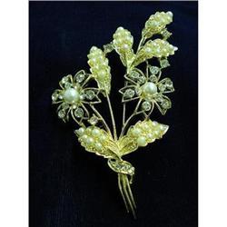 SUPERB RHINESTONE + LARGE FLORAL BROOCH #2247334