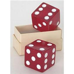 JUMBO BAKELITE DICE * RED CARNIVAL PRIZE TOY #2247885