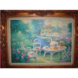 FLOWERS IN GARDEN WITH HOUSE-PAUWELS #2261252