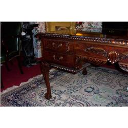 Banded Mahogany Partners Desk Claw Feet #2261701