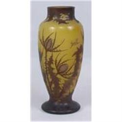 GALLE ART GLASS VASE * HAND PAINTED SIGNED #2261712