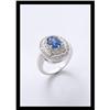 Image 1 : BLUE SAPPHIRE DIAMOND RING IN WHITE GOLD #2273757