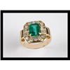 Image 1 : BEAUTIFUL DIAMOND , EMERALD YELLOW GOLD RING #2273758