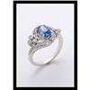 Image 1 : BLUE SAPPHIRE AND  DIAMOND WHITE GOLD RING. #2273760