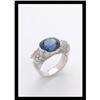 Image 1 : BLUE SAPPHIRE AND DIAMOND RING IN WHITE GOLD #2273764