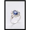 Image 1 : BLUE SAPPHIRE AND DIAMOND RING IN WHITE GOLD #2273765