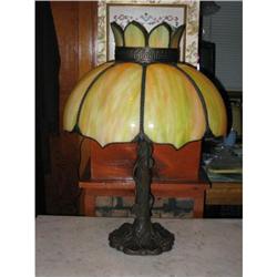 ANTIQUE  SLAG   LAMP #2274067