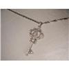 Image 1 : 14K WG Gold Diamond Key Rose Filigree Pendant #2274385