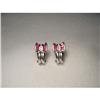 Image 1 : Estate 14K WG Diamond Ruby Huggie Bow Earrings #2274420