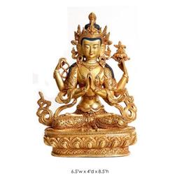 Sadaksari Avalokitesvara Tibetan Brass Figure #2274624