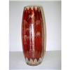 Image 1 : ANTIQUE RUBY RED - ETCHED GLASS VASE #2285340
