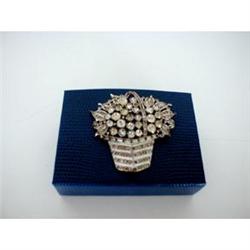 Rhinestone Flower Basket Pin #2285722