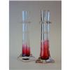 Image 1 : Pair of Red to Clear Cut Crystal Bud Vases #2285762