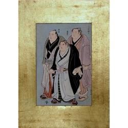 Sumo Wrestlers Color Woodblock Print #2285763