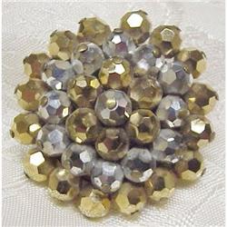 1950-60's RHINESTONE BROOCH - BROWN & SILVER #2294044