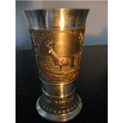 Pewter cup animal motif mkd! #2294086