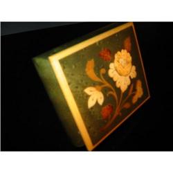 Italian music box inlay wood floral glazed! #2294087