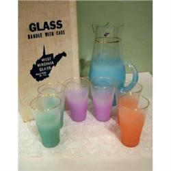 West Virginia Glass 1950's Beverage Set MIB #2294093