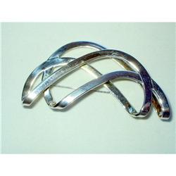 Huge Designer Silver Plated Modernist Brooch  #2294190