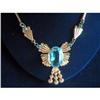Image 1 : Art Deco Gold Filled Czech Glass Necklace #2294198
