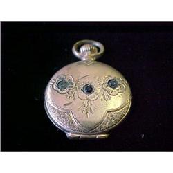 Etched Gold Locket With Red And White #2294491