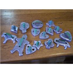 Lot of Vintage Green Handled Cookie Cutters #2295042