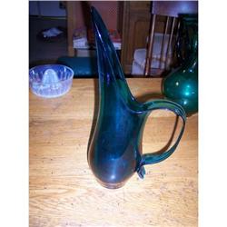 Blown Glass Turquoise Pitcher #2295076