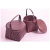 Image 1 : 1900s Two Tone Bamboo Storage Basket ~ Plant #2295136