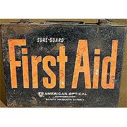 old vintage SURE GUARD FIRST AID METAL box #2295143