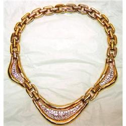 vintage EMMONS GOLD LINK necklace rhinestones #2295185