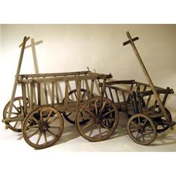 ANTIQUE EUROPEAN GOAT PUMPKIN CART WAGON / WOOD#2295195