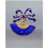 Image 1 : SALE Cobalt Blue enameled Fan Pin #2295240