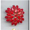 Image 1 : SALE Orange Red Rhinestone Brooch #2295276