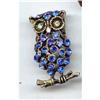 Image 1 : SALE Blue and Green Rhinestone Owl Pin #2295283