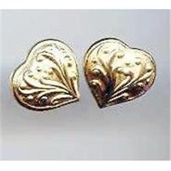 SALE 14kt Gold Heart Earrings  wow #2295300