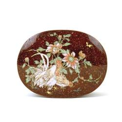 19C Japanese Cloisonne Goldstone Chicken Group #2295633