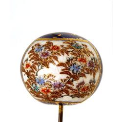 Old Japanese Cobalt Blue Satsuma Hair Hat Pin #2295644