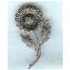Image 1 : Flower Pin Sterling & Marcasite c1930 #2295904