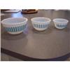 Image 1 : Hazel Atlas Aqua Stripe Three Bowl Nesting Set #2296078