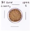 Image 1 : 1899-S $5 Half Eagle Gold Coin