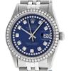 Image 1 : Rolex Men's Stainless Steel Blue String Diamond Datejust Oyster Perpetual Wristwatch