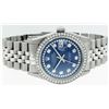 Image 3 : Rolex Men's Stainless Steel Blue String Diamond Datejust Oyster Perpetual Wristwatch