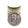 Image 1 : Roll of (20) Brilliant Uncirculated 1957-D Franklin Half Dollar Coins
