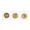 Image 2 : Lot of (3) Sealed 1999 Canadian $5 Maple Leaf Gold Coins
