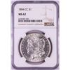 Image 1 : 1884-CC $1 Morgan Silver Dollar Coin NGC MS62