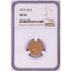 Image 1 : 1913 $2 1/2 Indian Head Quarter Eagle Gold Coin NGC AU55